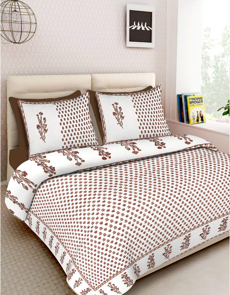 JAIPUR PRINTS | Super King Size 100 x 108 in |100% Pure Cotton |Double Bedsheet with 2 Pillow Covers. Multi13