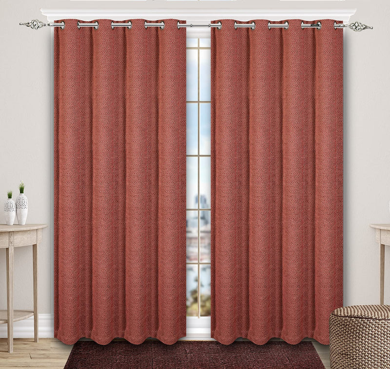 Saral Home Pink Chenille & Polyester Room Darkening Door & Windows Curtain - (Set of 2, 4x7 Feet)