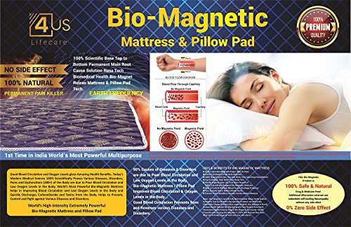 JAY GEL AMBE CREATION BIO MAGNETIC MATTRESS PROTECTOR WITH 1 PILLOW (3X6 feet) GREY