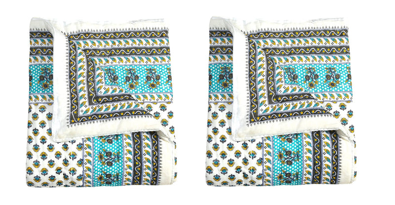 Namaste India Cotton Single Quilt, Multicolour, Pack Of 2