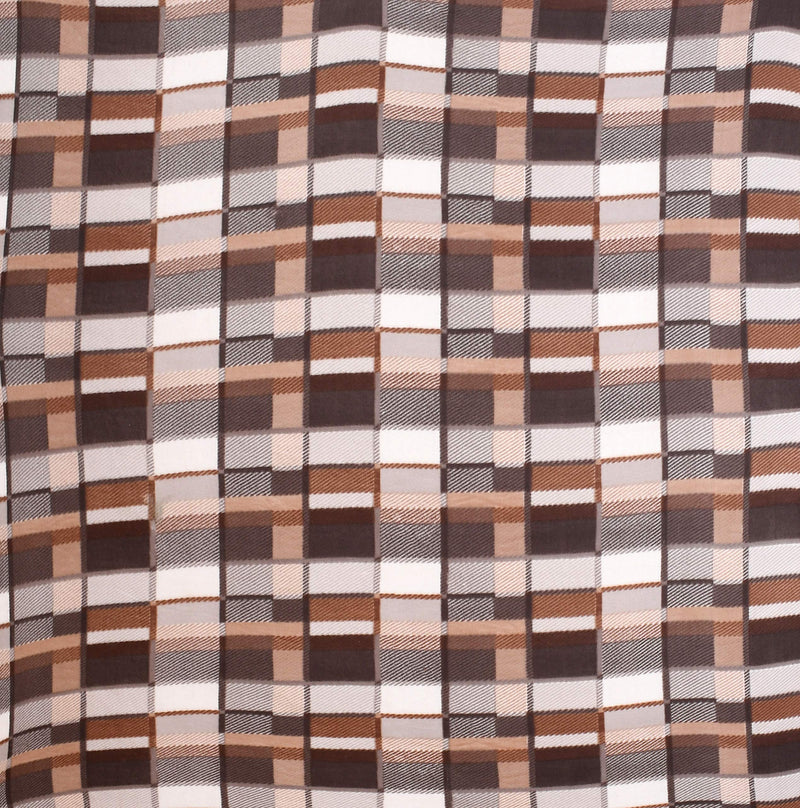 Fabture Fleece Warm Razai Cover Double Bed Quilt Dohar Blanket Cover with Zipper (Brown Check, Full)