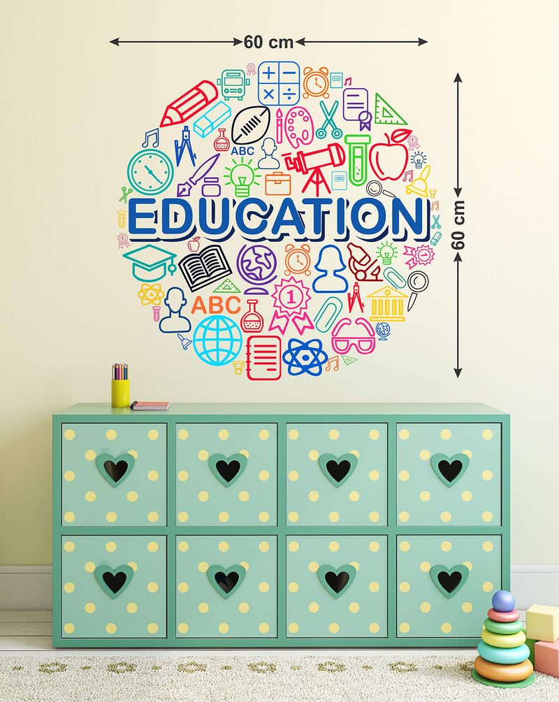 Tuffuk Education Large Vinyl Wallstickers for Home Decorations(60 cm x 60 cm)5TZ001