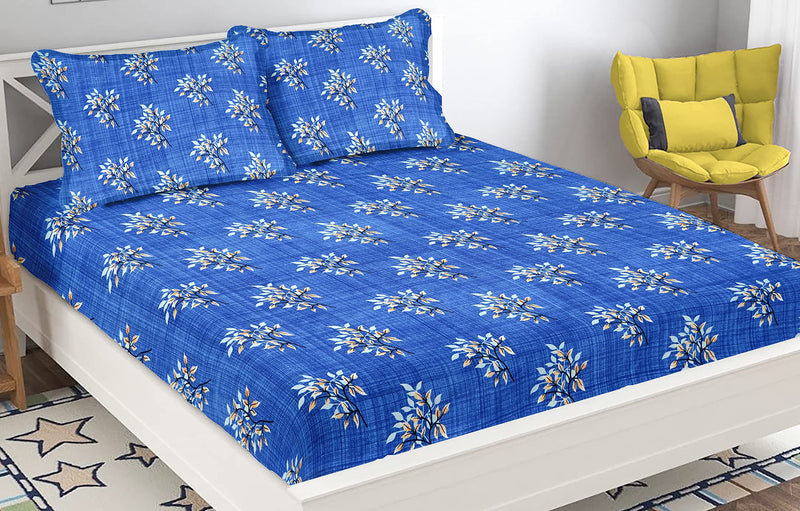 BSB HOME® Glace Cotton Microfiber Combo of 7 Double/Queen Bedsheets with 14 Pillow Covers,(Multicolour) डबल बेडशीट