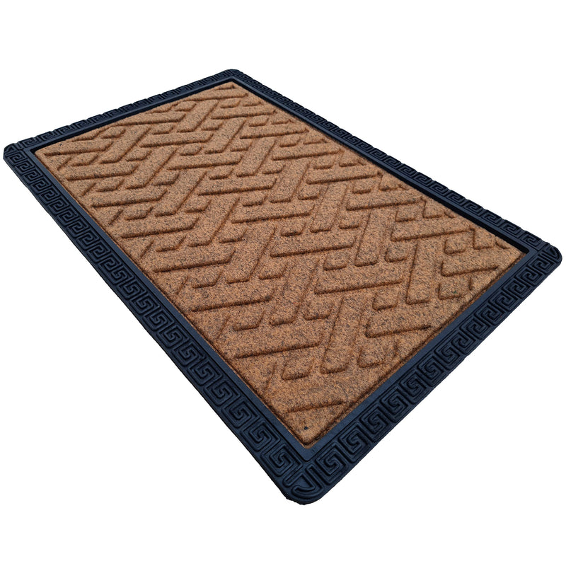 MEGA CART HOME Polypropylene Anti-Skid Rubber Door Mat, Rectangular, Dark Brown, 60 Centimeters, 40 Centimeters