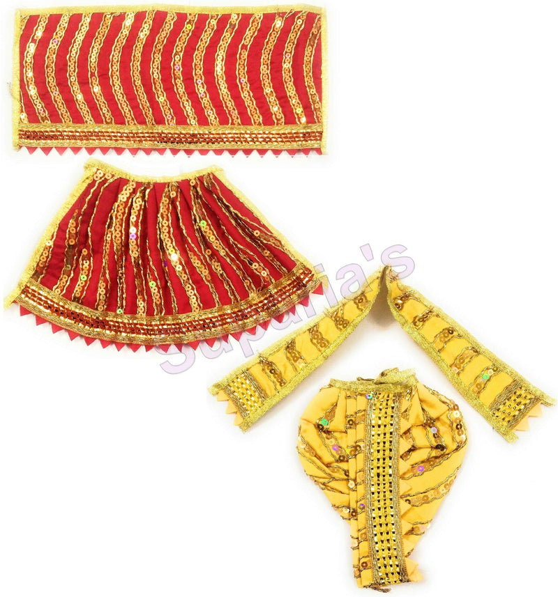 Suparia's™ God Dress Set for Laxmi Ganesh Ji, Radha Krishna Standing Idol (Yugal Jodi Poshak - S02) (Size: 2 inch)