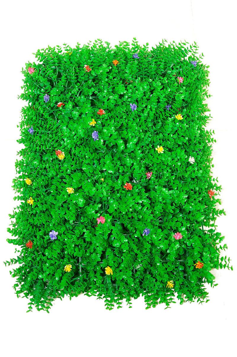 BASRAH NIWAR Artificial Grass Vertical Wall Small Leaves Tiles | Vertical Garden Wall Tiles (40 X 60 Cm) (Pack.5)