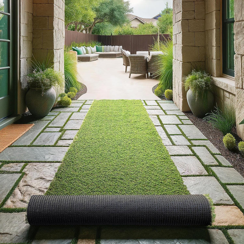 Casa Copenhagen 35 Mm High Density Artificial Grass Carpet Mat for Balcony, Lawn, Door, (3.2X 5Feet), Green