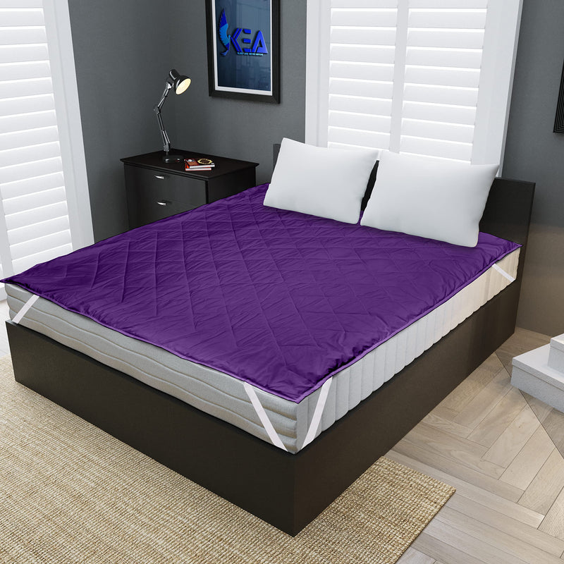 KEA Microfiber Waterproof and Dustproof Double Bed Mattress Protector (Purple, King Size (72" x 78")