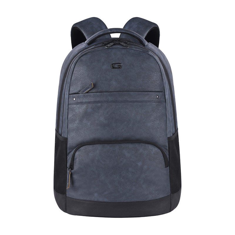 Gear Vintage2 Anti Theft Faux Leather 27 Ltrs Navy Laptop Backpack (LBPVG2LTH0501)