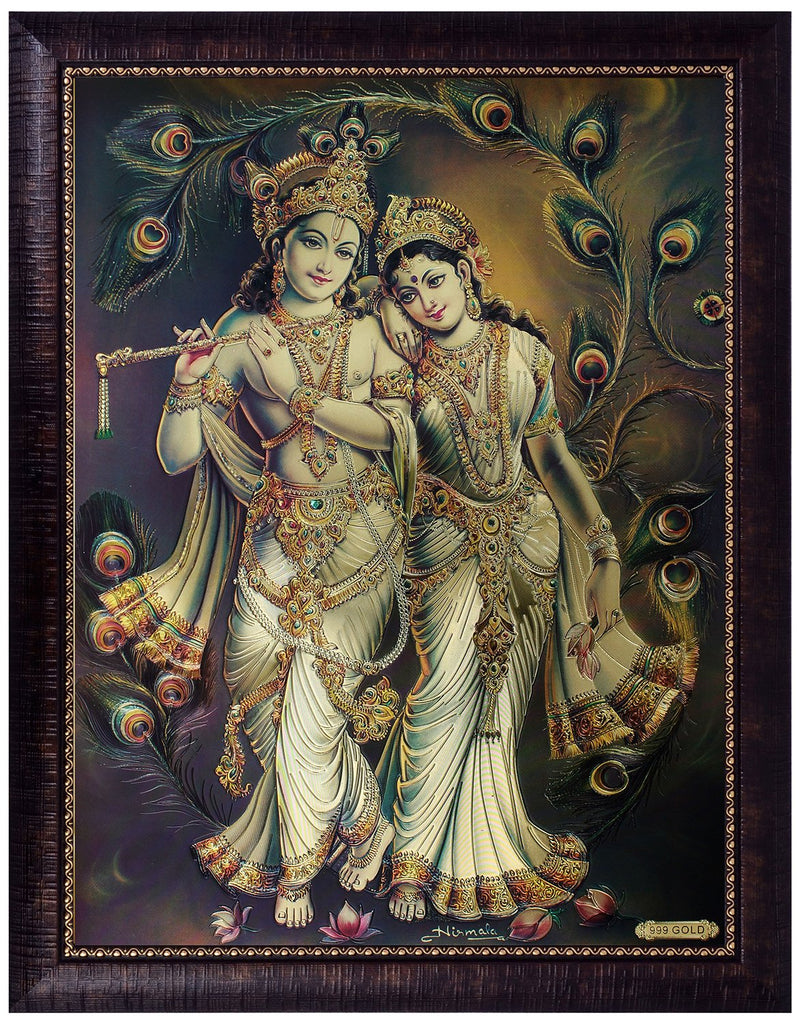 SAF Golden Foil Framed Reprint Painting (SANFO682, 40 cm x 3 cm x 50 cm) SANFO682(multicolour,Figures)