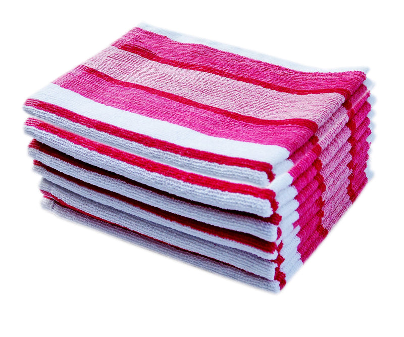 Space Fly Striped Hand Towels High Absrobent (Set Of 10)-, 12 Inch X 18 Inch (Multi Color)