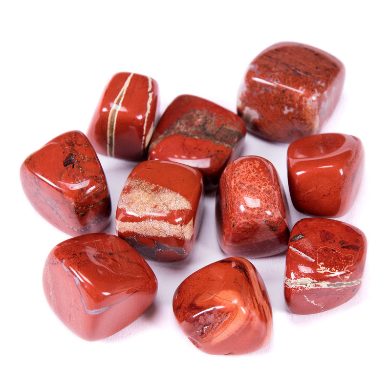 Bingcute Brazilian Tumbled Polished Natural Red Jasper Stones 1/2 Ib for Wicca, Reiki, and Energy Crystal Healing (Red Jasper)