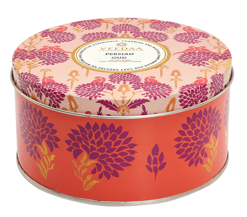 VEEDAA Persian Oud 3 Wick Tin Soy Wax Scented Candle (Burns 40 Hours)