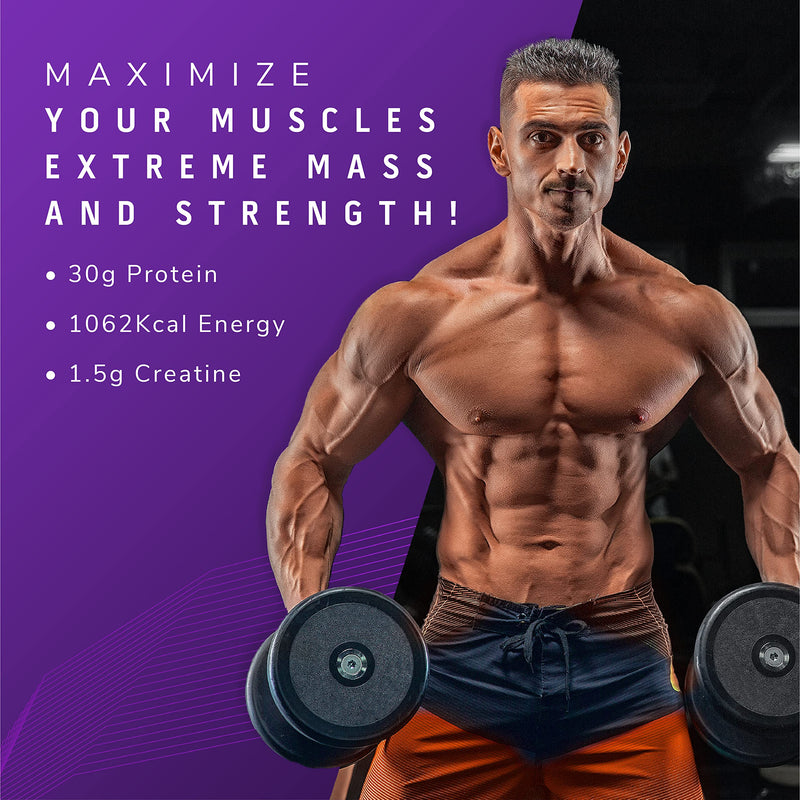 MuscleTech Veg Mass Gainer-Triple Chocolate Brownie (3Kg Powder(10 Servings)-MassTech Extreme 2000 High Protein Food For Weight Gainer (30g Protein, 1073 Kcal,1.5g Creatine & Added Vitamin,Minerals)