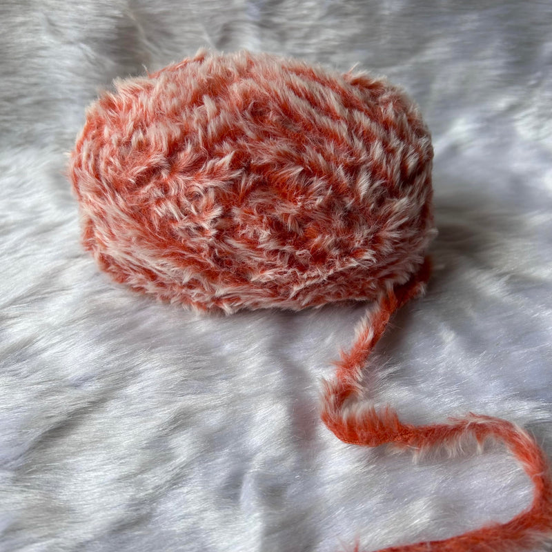 Crochet Now |Super Soft Faux Fur Yarn for Knitting and Crochet Projects 100 GMS / 60mtr Balls (Tomatina)