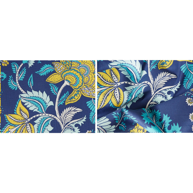 Amazon Brand - Solimo Floral Foliage 144 TC 100% Cotton Double Bedsheet with 2 Pillow Covers, Navy Blue