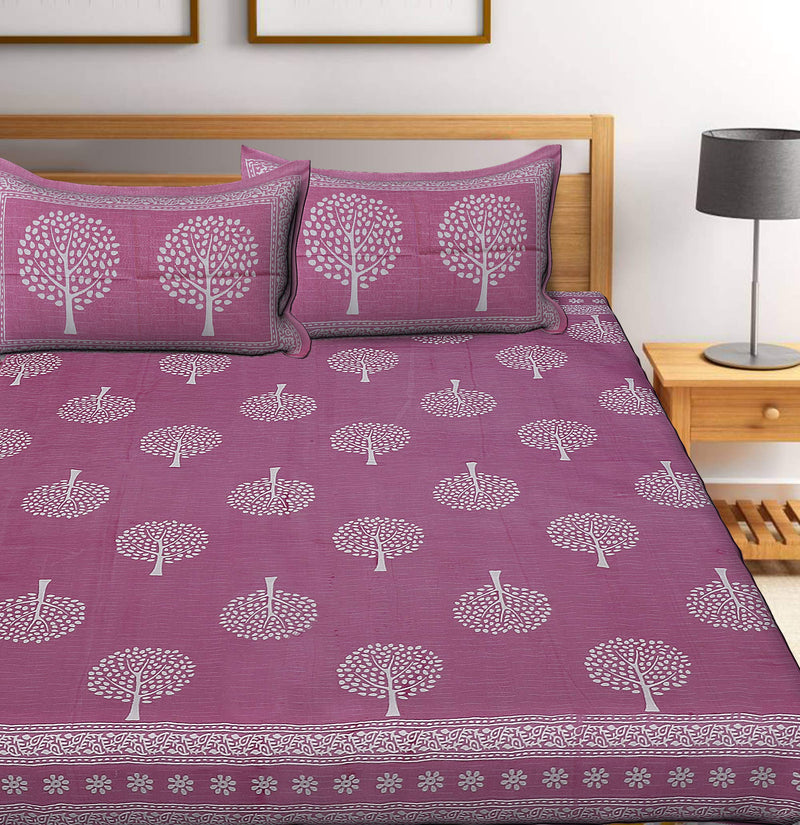 Monique Premium 100% Cotton Rajasthani Jaipuri Traditional Queen Size Double Bedsheet with 2 Pillow Covers (CHOTAPED-PK)