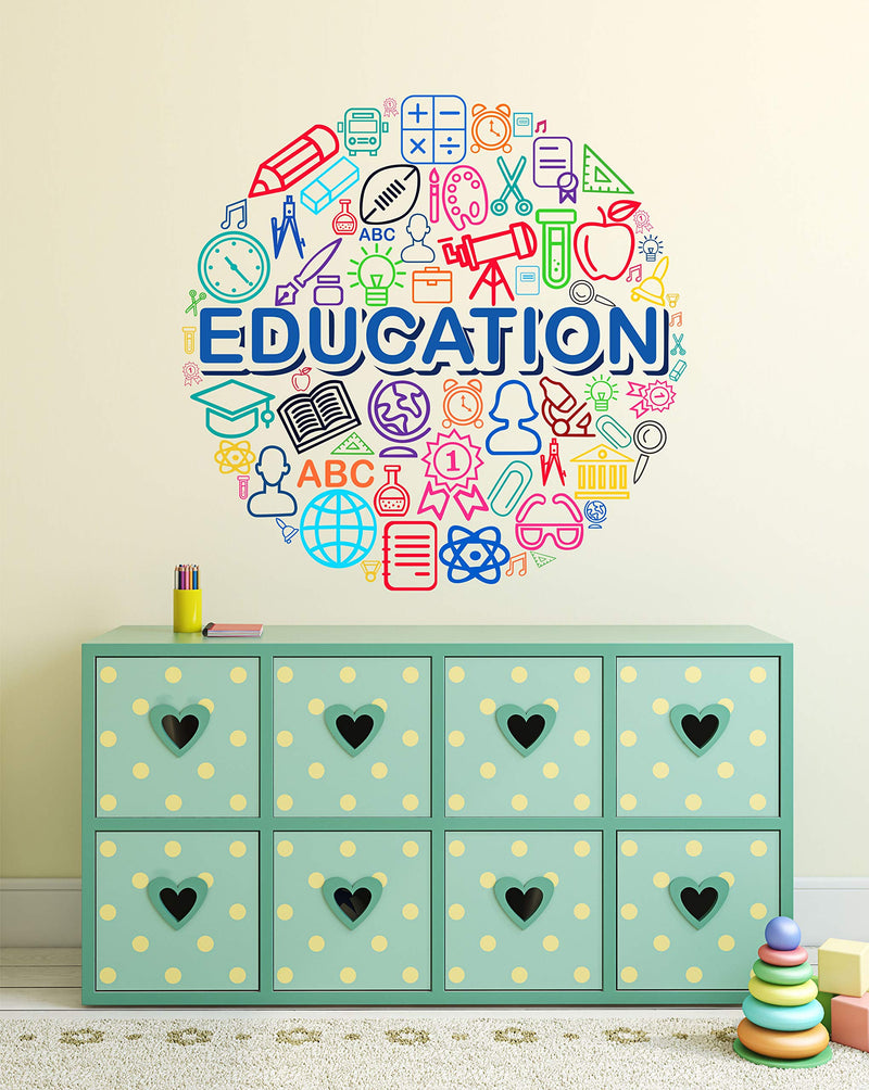 Tuffuk Education Large Vinyl Wallstickers for Home Decorations(60 cm x 60 cm)5TZ001