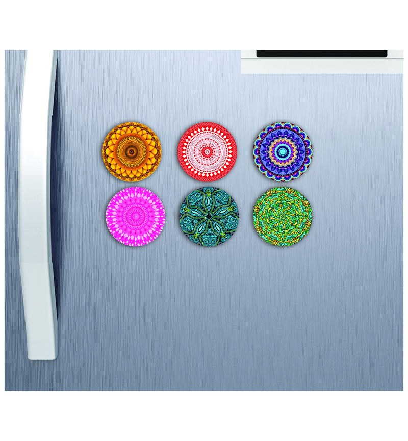 THE INDI - MELA Mandala Acrylic Fridge Magnet (Set of 6) |FM027|