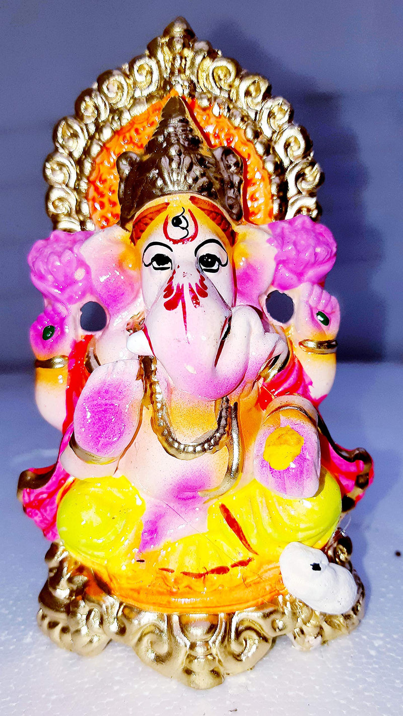 B S NATURAL Lord Lakshmi JI Ganesh Pair Idol Statue (4 x 5, Multicolour)