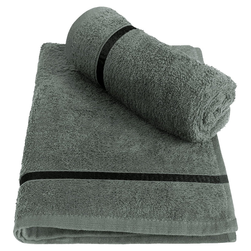 Story@Home Cotton 450 GSM Ultra Soft, Super Absorbent, Antibacterial, Gym, Workout, Yoga Hand Towel (Carcoal Grey, Set of 2)