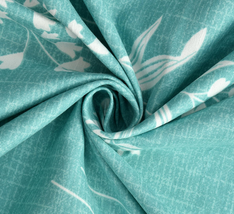 VOMZER 320 TC Cotton Feel All Around Elastic Fitted Bedsheets King Size, Premium Fitted Bedsheets King Size for Double Bed with 2 Pillow Covers, Size- 78” x 72” (Aqua Lily)