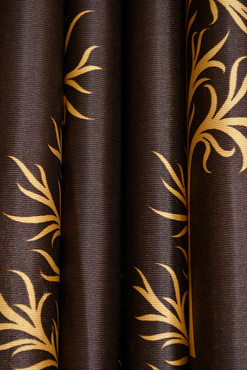 HOME UTSAV Premium Tree Printed Polyester Curtains for Window 5 Feet, Pack of 2, Brown