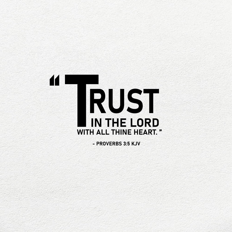 ISEE 360® Trust in The Lord Bible Quotes Wall Stickers for Bedroom Living Room Office Home Decoration Vinyl Die Cut Wall Stickers L X H 50 X 37 Cms