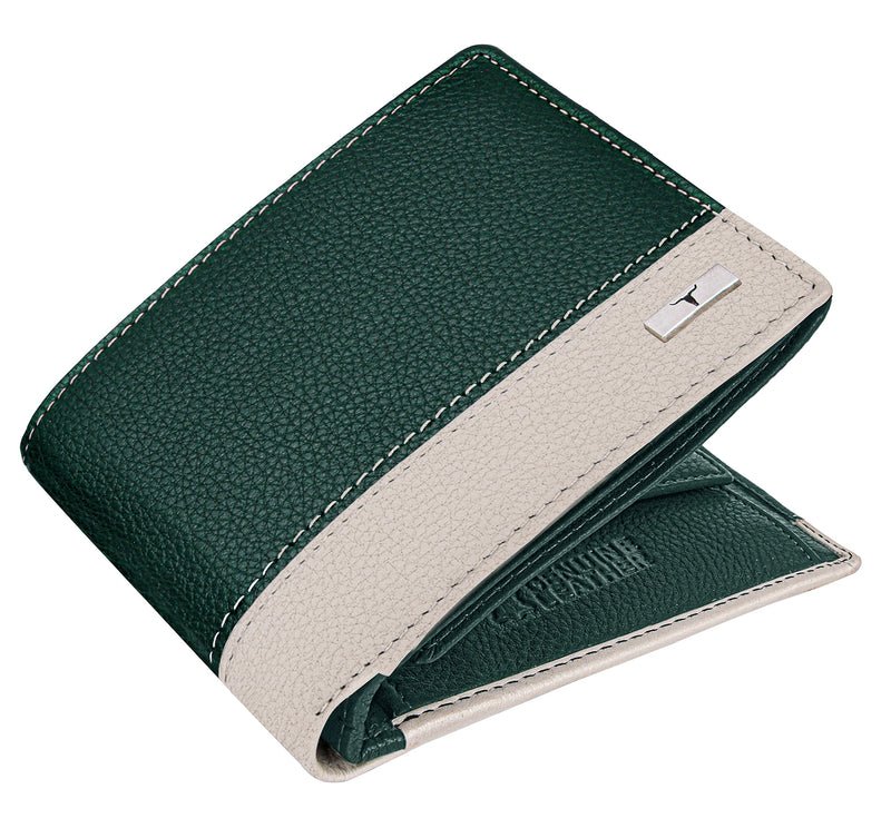 URBAN FOREST Seattle Green/Sand Leather Wallet for Men