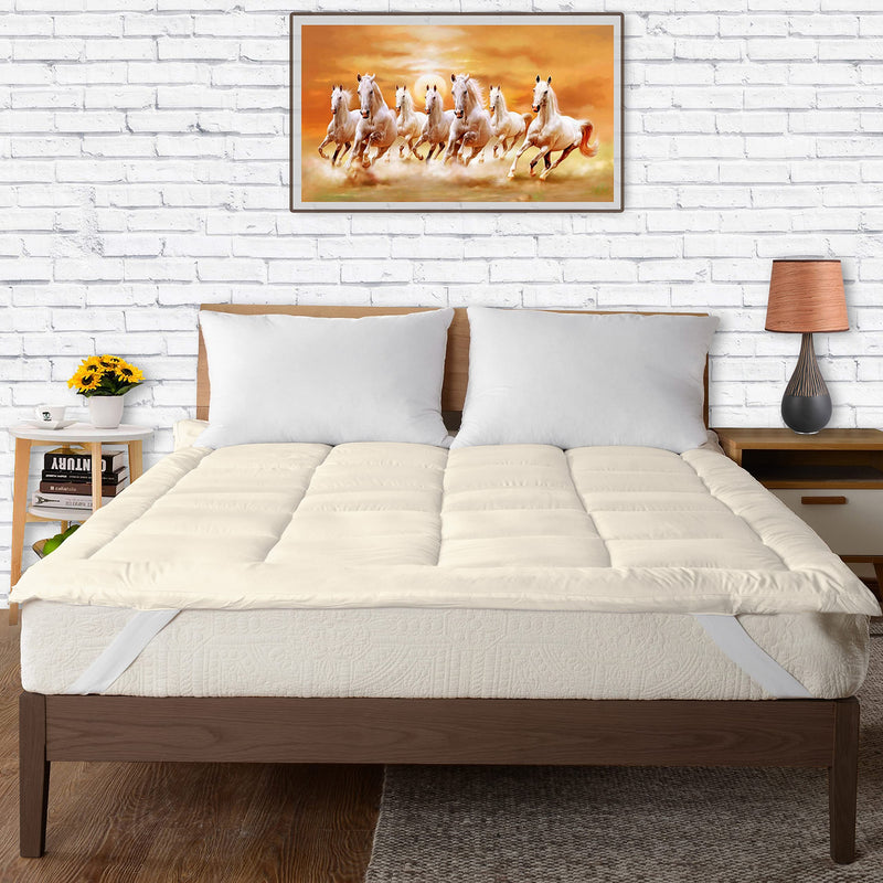 EVERDECOR Soft 1000 GSM Mattress Padding/Topper for Comfortable Sleep beige (60x72inch)