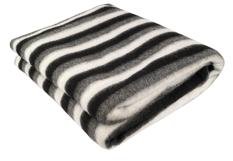 Zacharias Black and White Stripe Single Bed AC Fleece Blanket (Size :Single :60X90 Inch) pack of 2