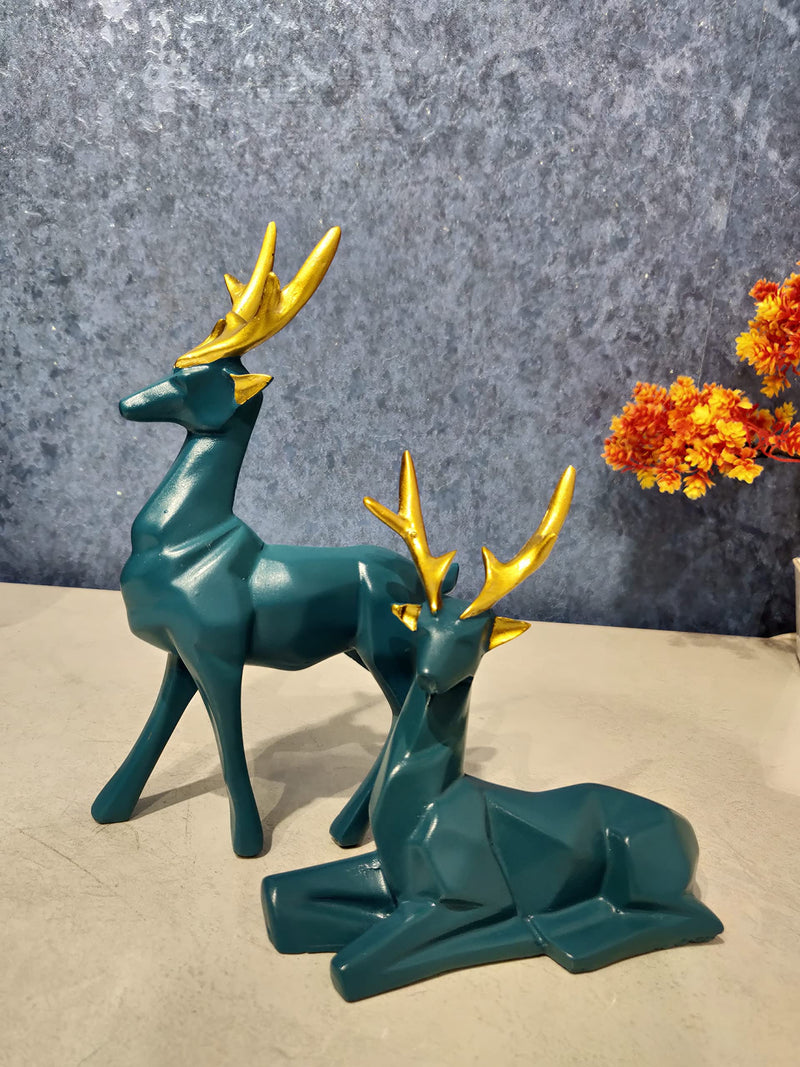 zart Deer Home Decor showpiece (Dark Green)