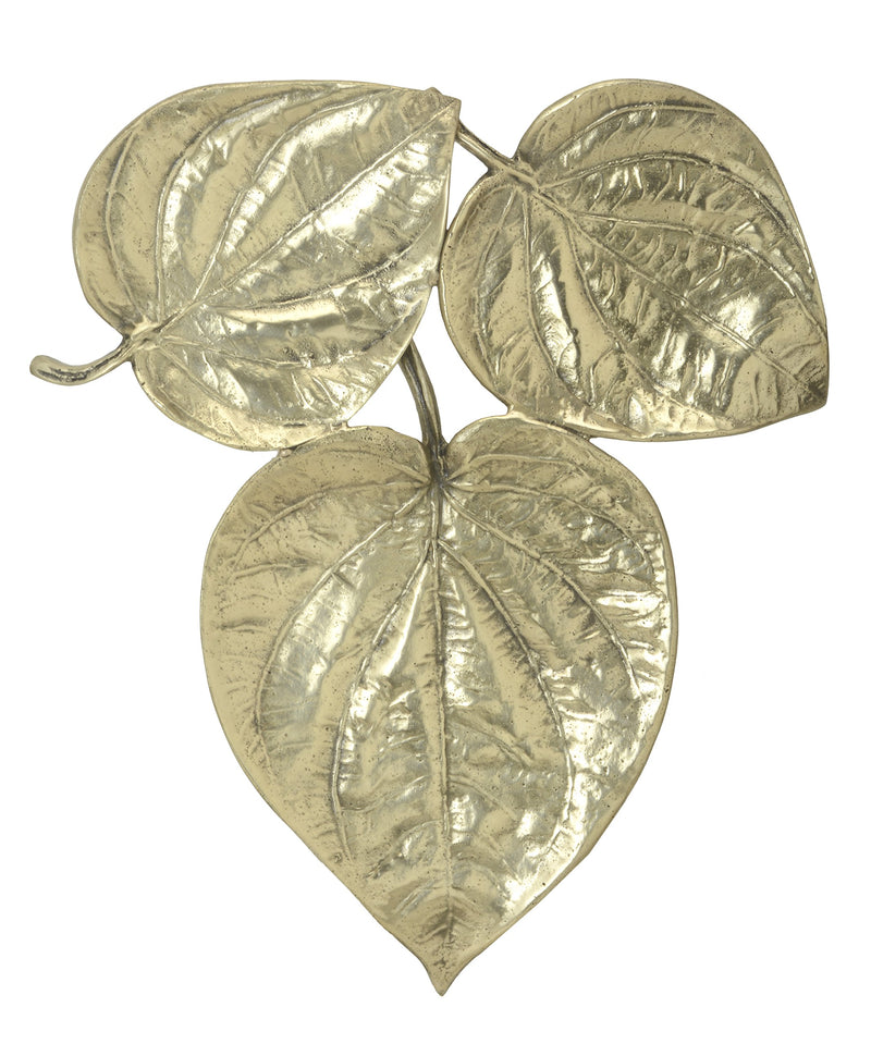 KALARAMBH Brass Leaf Design Fancy Cigarrete Ashtray for Home Living Room Table Decor Git Items Collectible Handicraft Art, Yellow, 8 x 9.1 x 0.7 Inch (L x W x H)