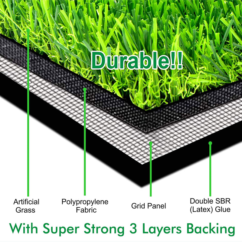 Yellow Weaves 35 mm High Density Artificial Grass Carpet Mat for Balcony, Lawn, Door (Natural Green, 4 X 10 Feet)