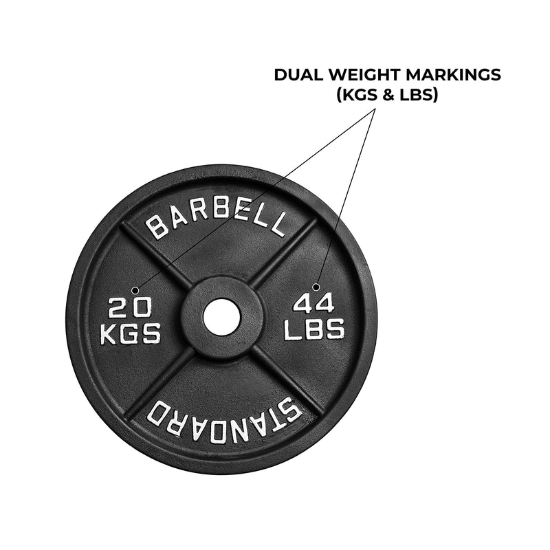 BullrocK Olympic Cast Iron Weight Plates 2-inch Disc for Powerlifting, Home Gym & Commercial Competition Plate of 1.25Kg 2.5Kg 5Kg 10Kg15Kg 20Kg (7.5kg Set (1.25x2, 2.5x2))