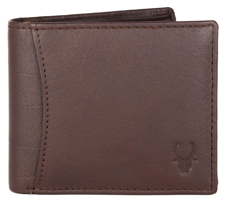 WildHorn Brown Leather Wallet for Men I 9 Card Slots I 2 Currency & Secret Compartments I 1 Zipper & 3 ID Card Slots