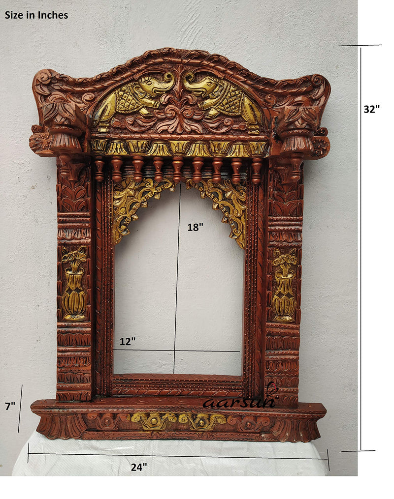 Aarsun Handcrafted Traditional Wooden Jharokha/Wood Frame Home Decor