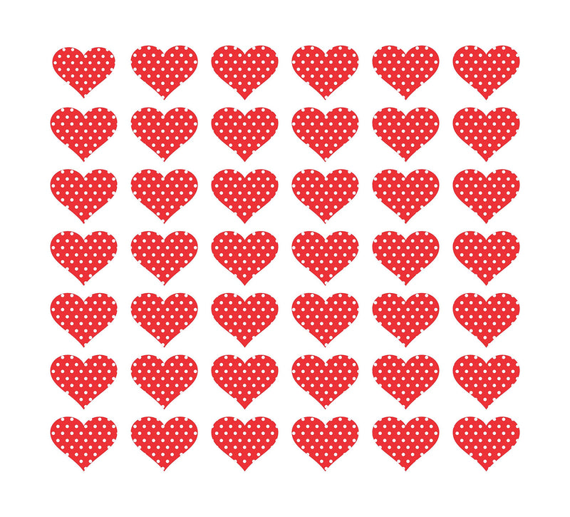 SVM CRAFT - Heart Shaped Polka dot Red (Pack of 100) Wall Decor Stickers for Living Room, Hall, Bed Room, Retail Store, Display, Promotions & Home Office