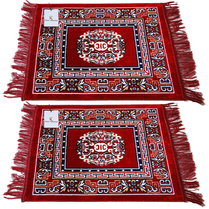 Kuber Industries Rug (Red, Maroon, Velvet, Standard, Rectangular, ‎60 x ‎60 cm)