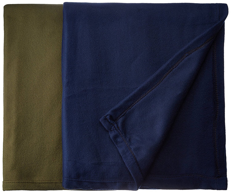 Goyal's ® Polar Fleece Single Bed Blanket - Blue & Green (Pack of 2)