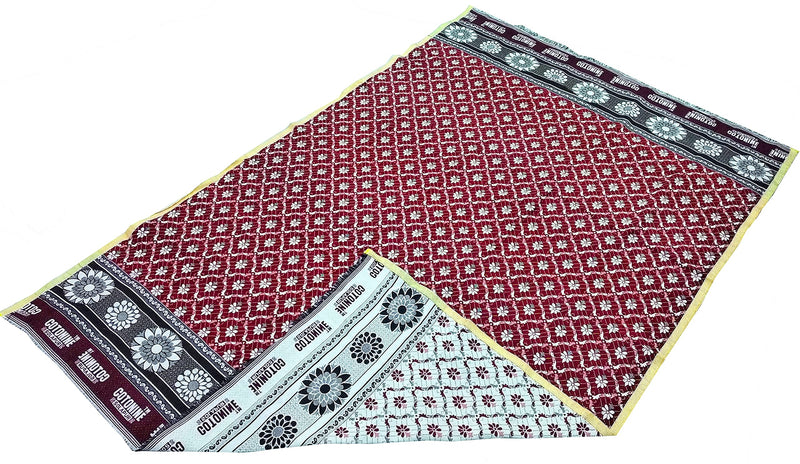 Cotonine, Cotton Single Size Solapur Chaddar Daily use Blanket, Red Pack of 2