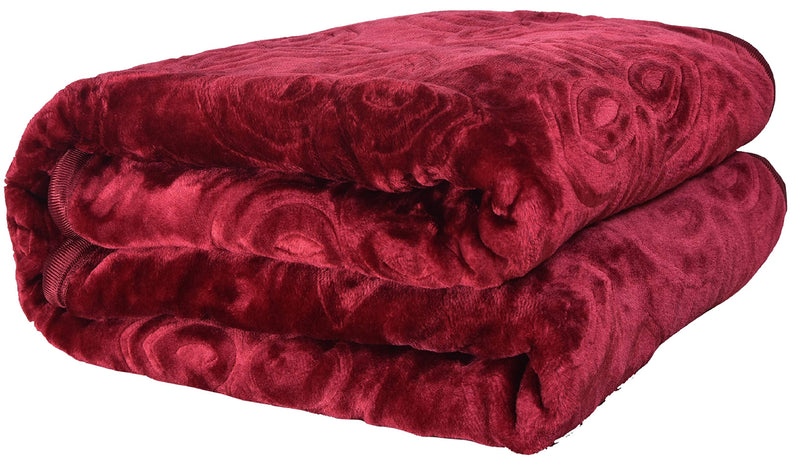 Goyal's ® Polyester 200 TC Blanket (Single_Red & Brown)