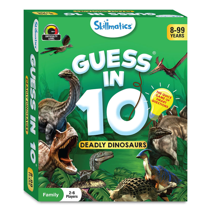 Skillmatics Card Game - Guess in 10 Dinosaurs, Perfect for Boys, Girls, Kids, and Families Who Love Toys, Board Games, Gifts for Ages 8, 9, 10 & Up