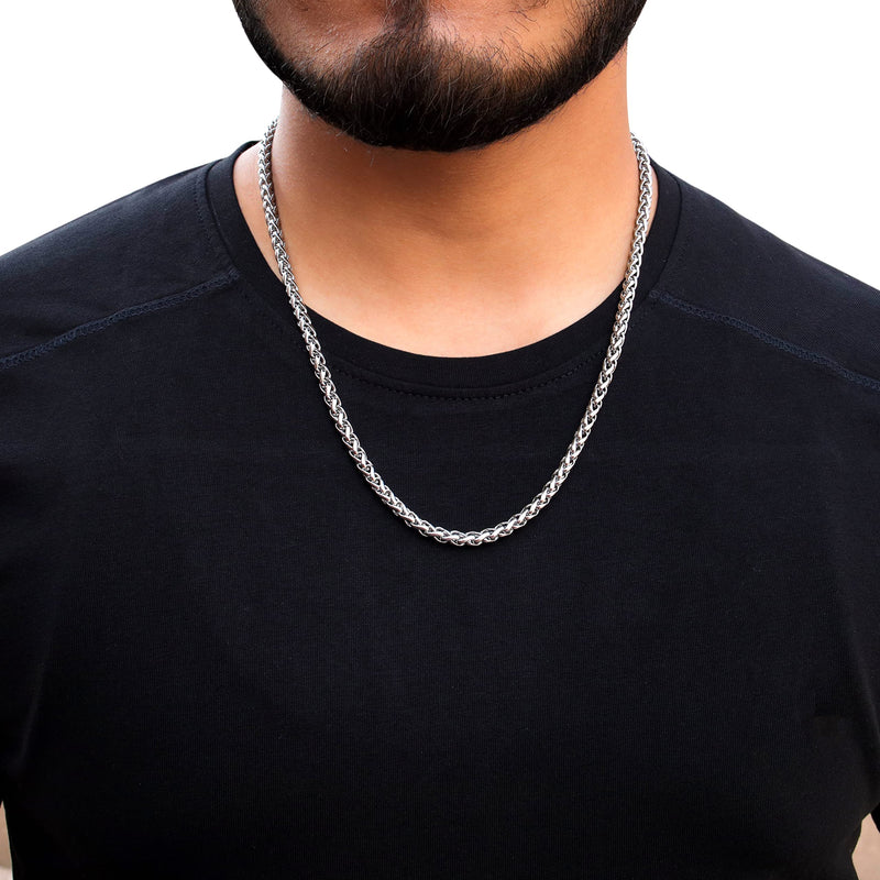 Fashion Frill Silver Chain For Boys Stainless Steel Silver Chain For Men Boys Silver Bracelet For Men Men's Jewellery Bracelets Combo