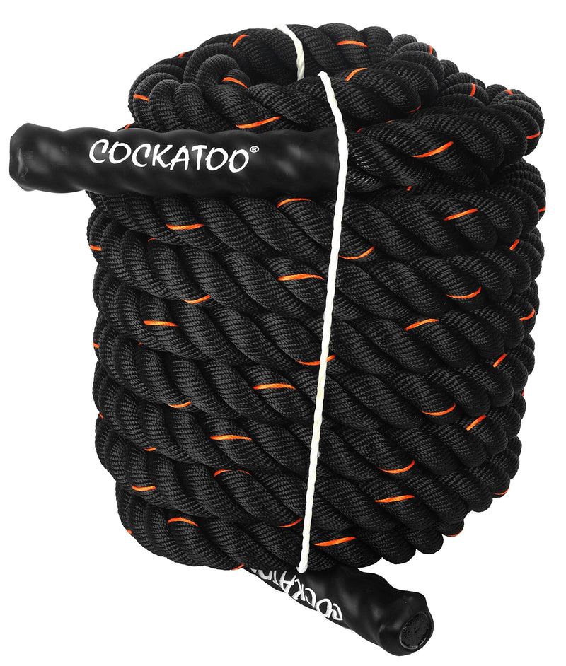 Cockatoo BR-50 Professional Use (1.5" Thick / 50 Feet(15 Mtr) & (1.5" Thick / 40 Feet(12 Mtr) Battle Rope; Exercise Rope (40 Feet)