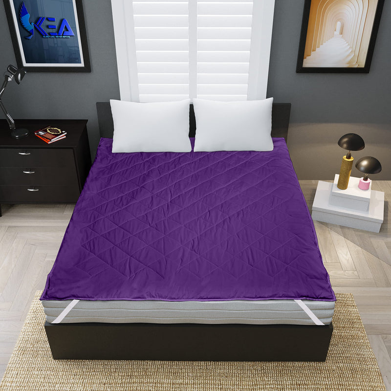 KEA Microfiber Waterproof and Dustproof Double Bed Mattress Protector (Purple, King Size (72" x 78")