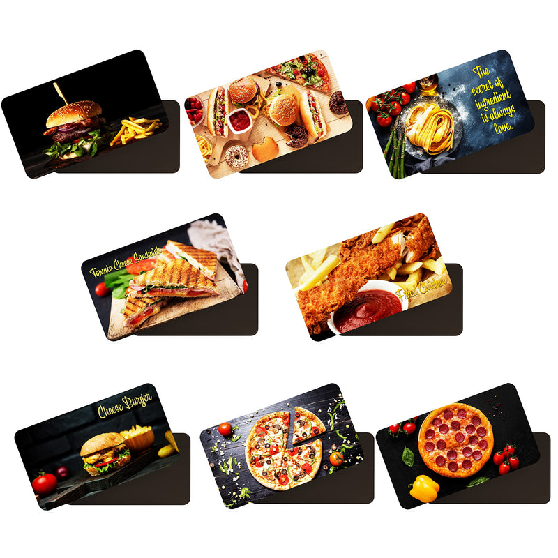 dhcrafts Fridge Magnet Multicolor Fast Food D1 Glossy Finish Design Pack of 8 (8.6cm x 5.4cm)