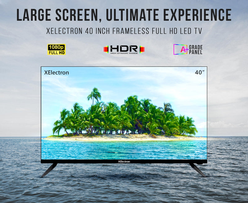 XElectron 100 cm (40 inches) Frameless S Series Full HD LED TV (40STV, Black) | Dolby Audio (A+ Grade Panel | HDR 10, 2024 Model)