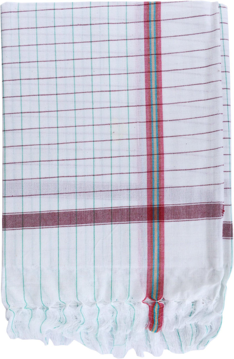 Fancyadda Handloom Cotton Bath Towels (Pack of 4, Extra Large Size, 3 feet x 6 feet, Premium Quality, Checks Pattern)