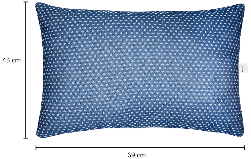 Solimo Microfibre & Polyester 4-Piece Premium Bed Pillow Set, Microfibre, Blue & White, 43 X 69 X 17 Cm